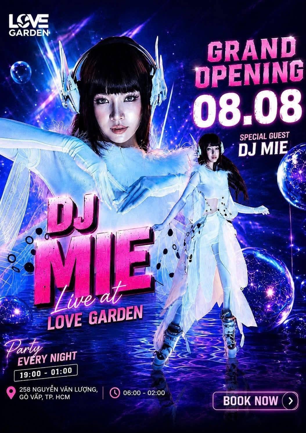 Hình Ảnh Khai Trương DJ Mie tại Love Garden