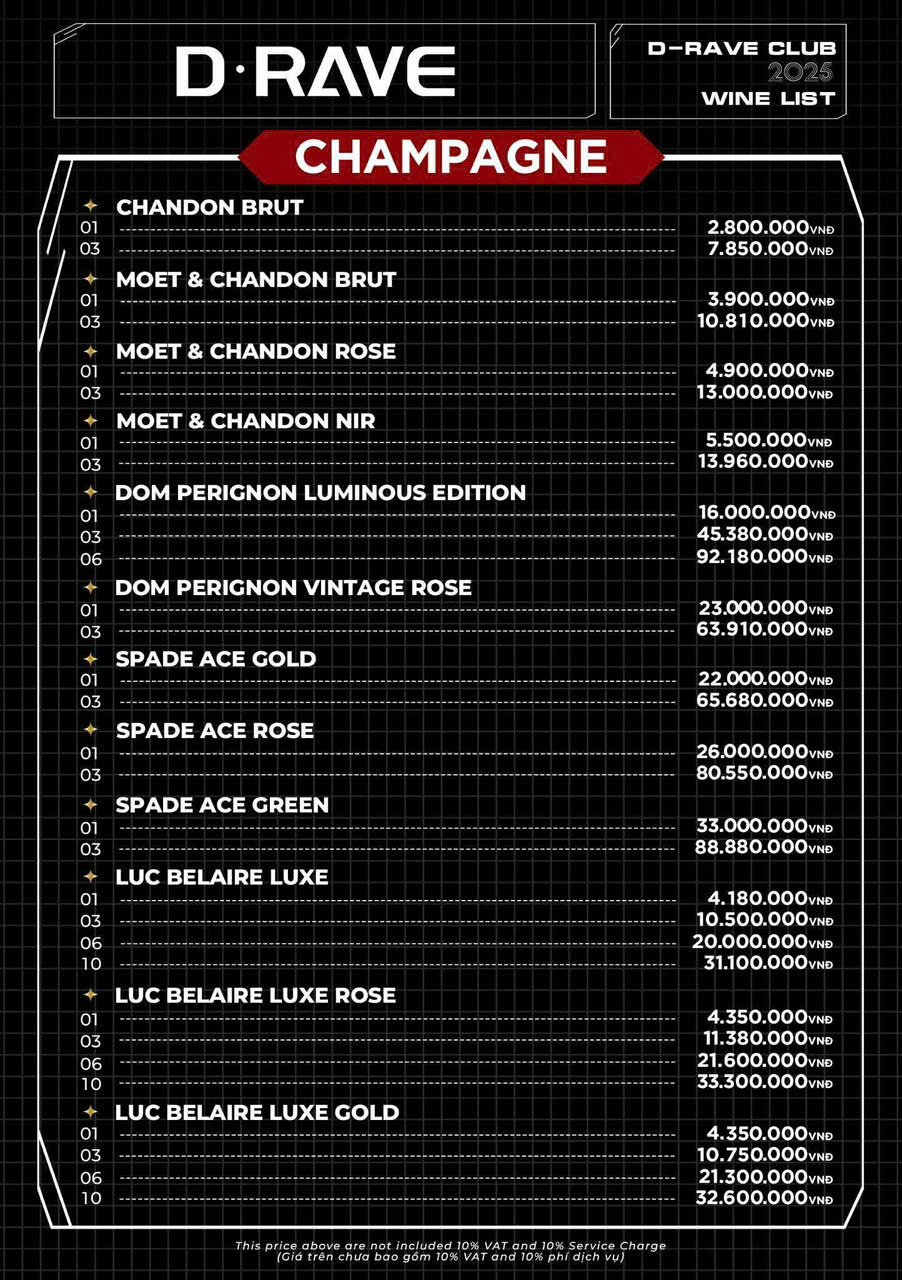 drave club menu
