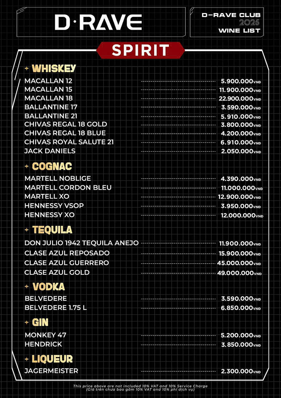 drave bar menu