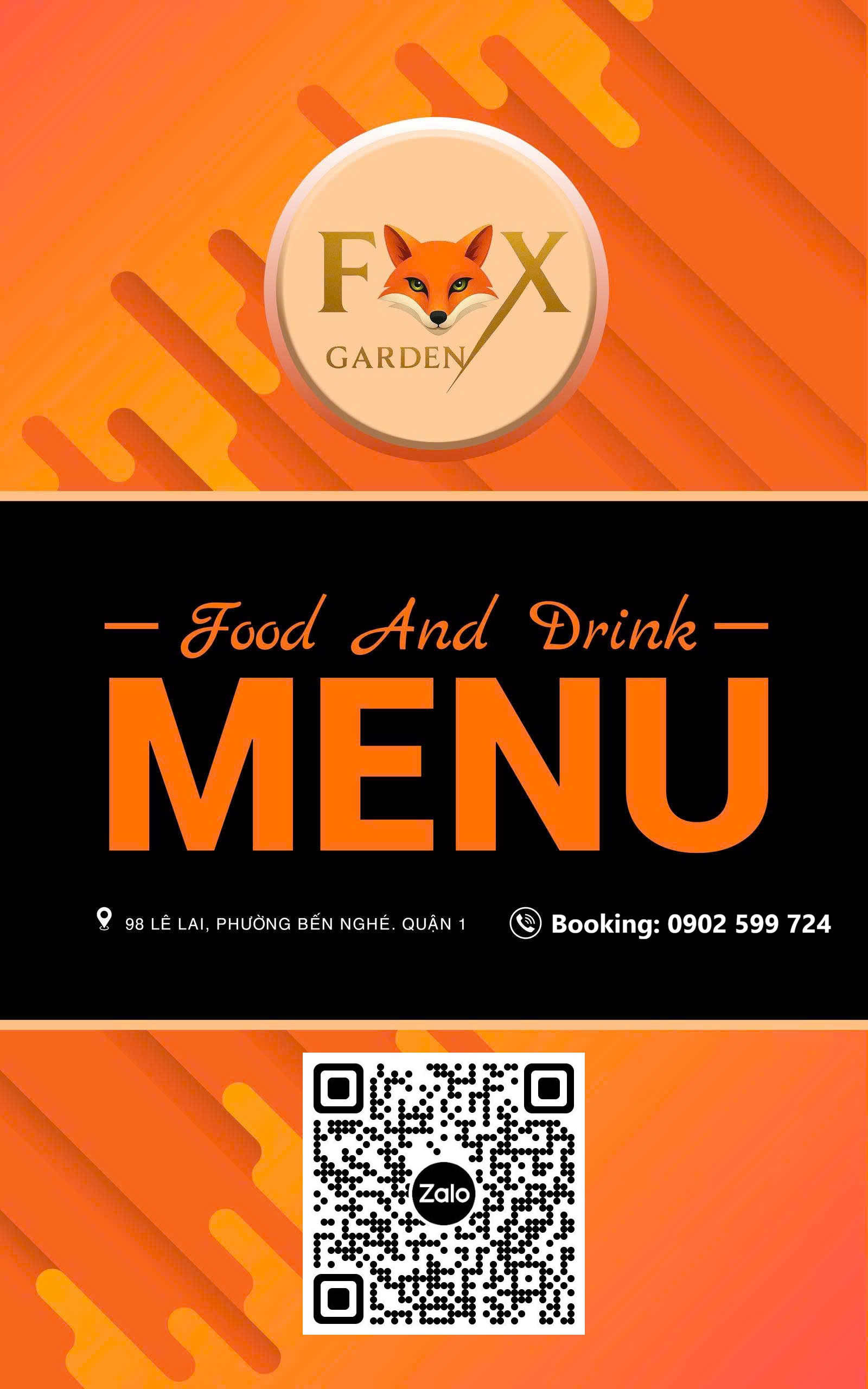 Menu Thực Đơn Fox Garden New 98 Lê Lai Quận 1