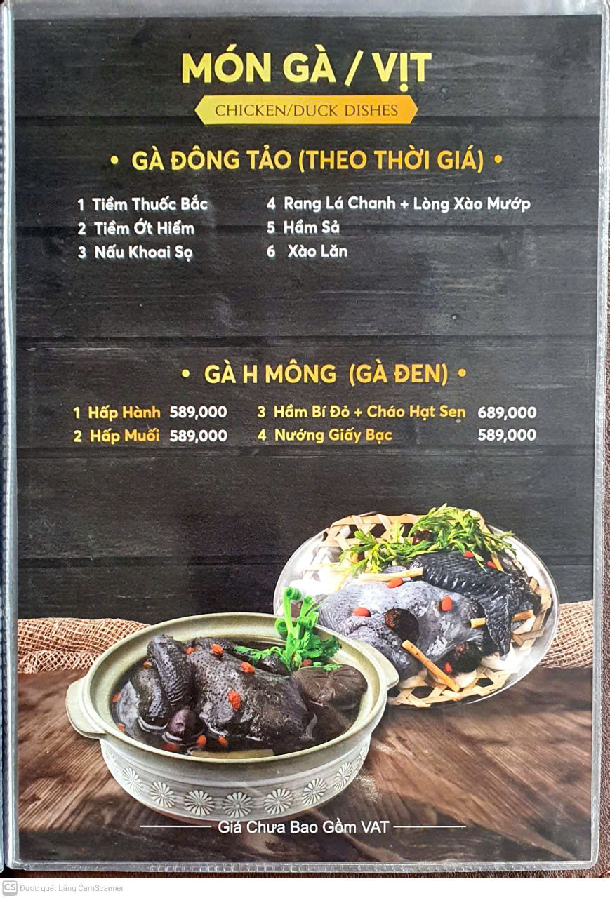 Gà Đen Tây Bắc menu hầm rượu 89