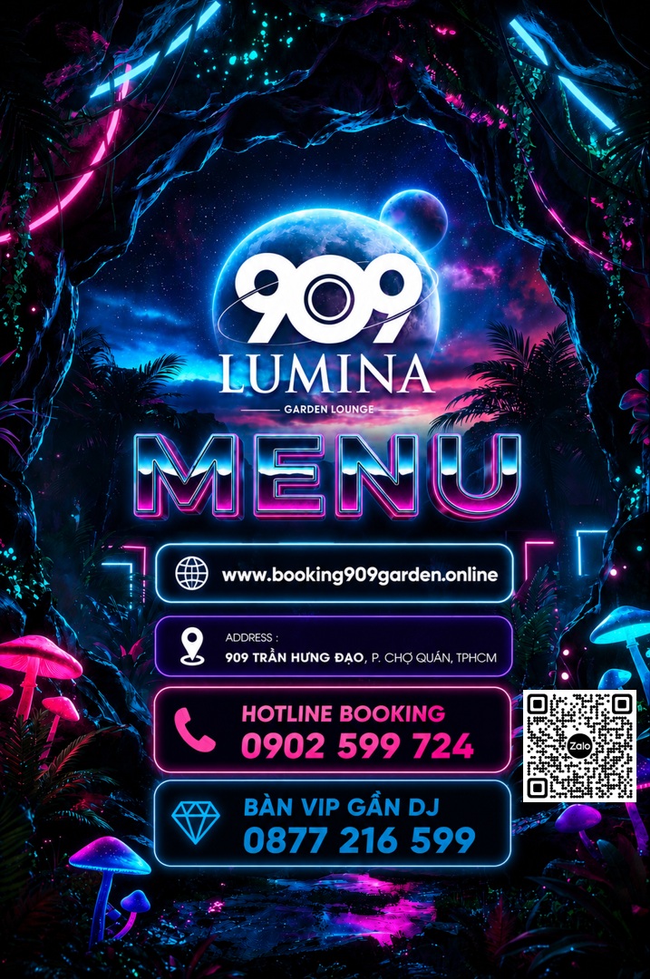 Menu 909 Lumina Lounge Booking Nhanh Đặt Bàn