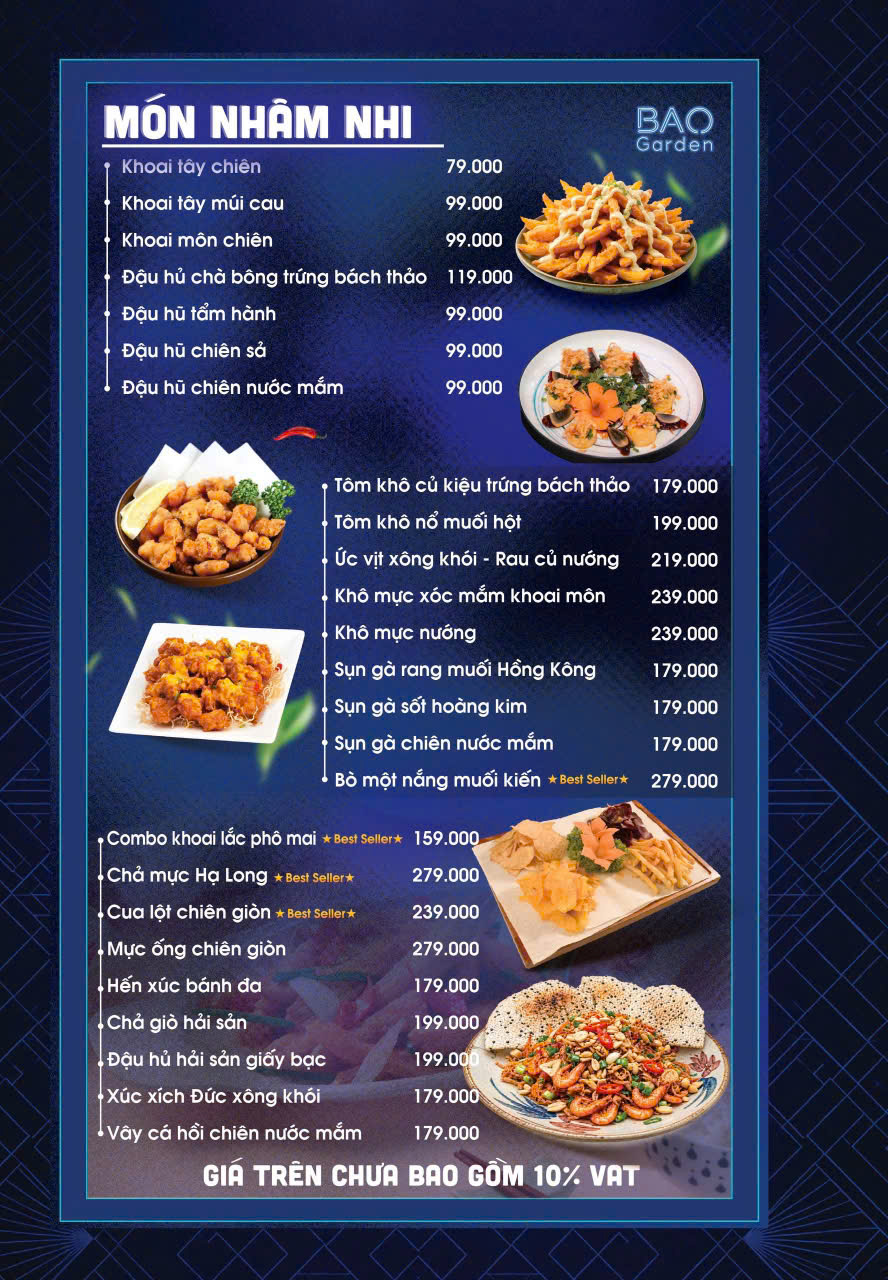 Menu Báo Garden  Booking Nhanh Đặt Bàn Đẹp