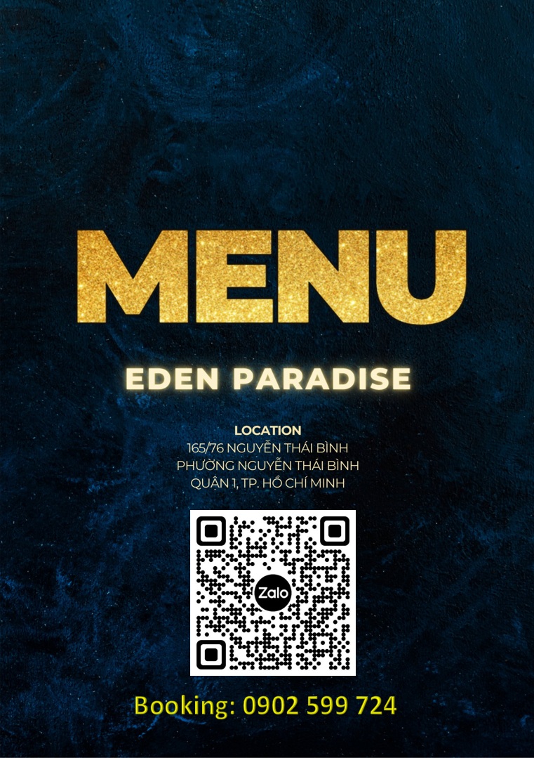 Menu Eden Paradise Hình Ảnh