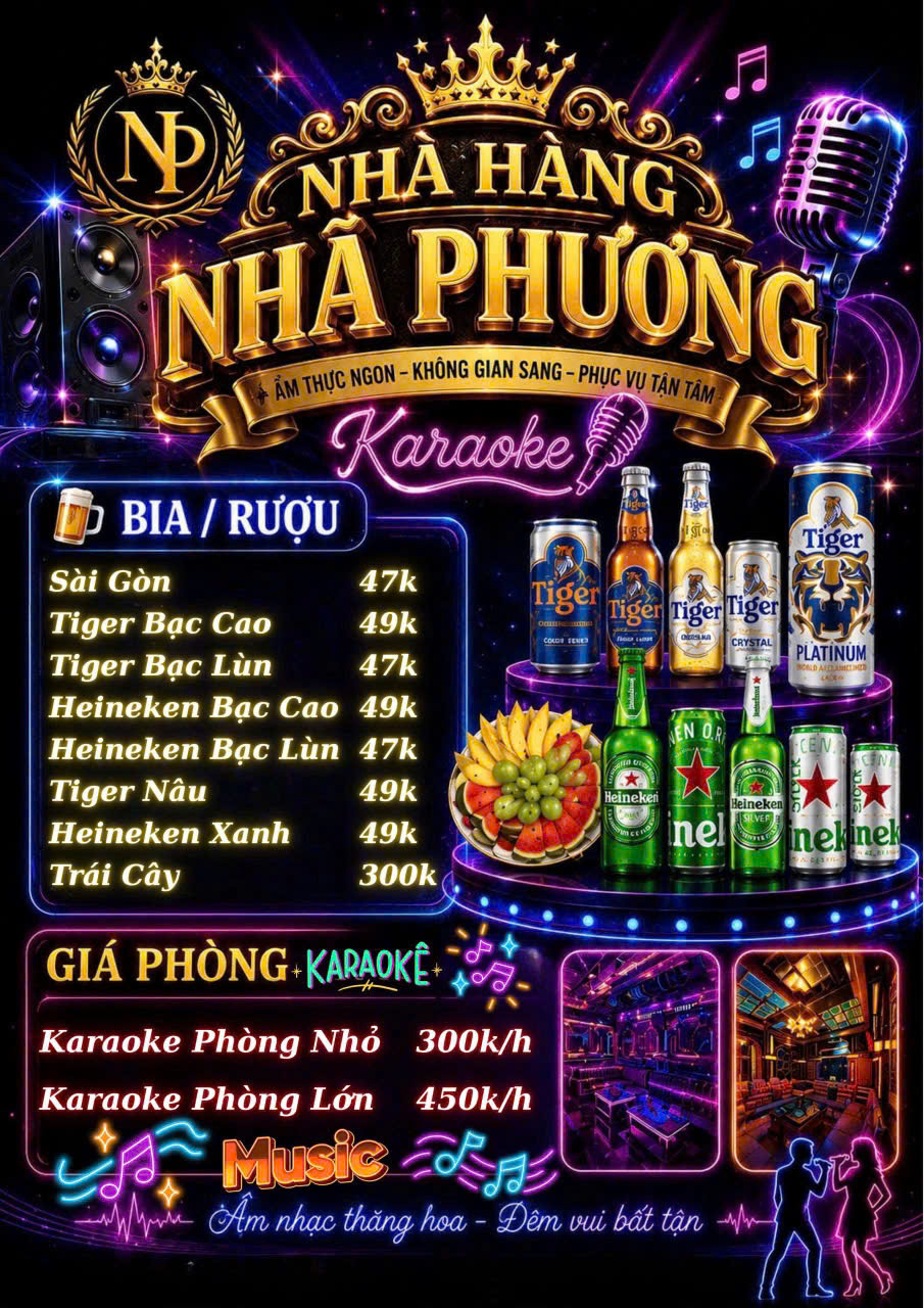 Menu Nhã Phương Karaoke KTV
