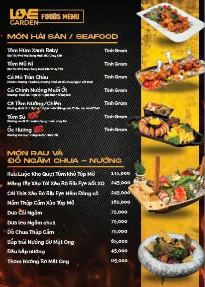Menu Love Garde 258 Nguyễn Văn Lượng Gò Vấp 3