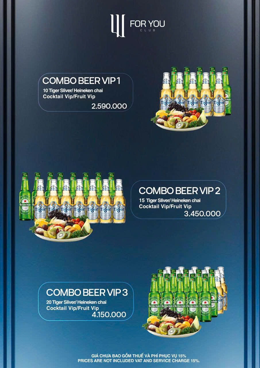 Menu Thực Đơn For You Club Đà Nẵng
