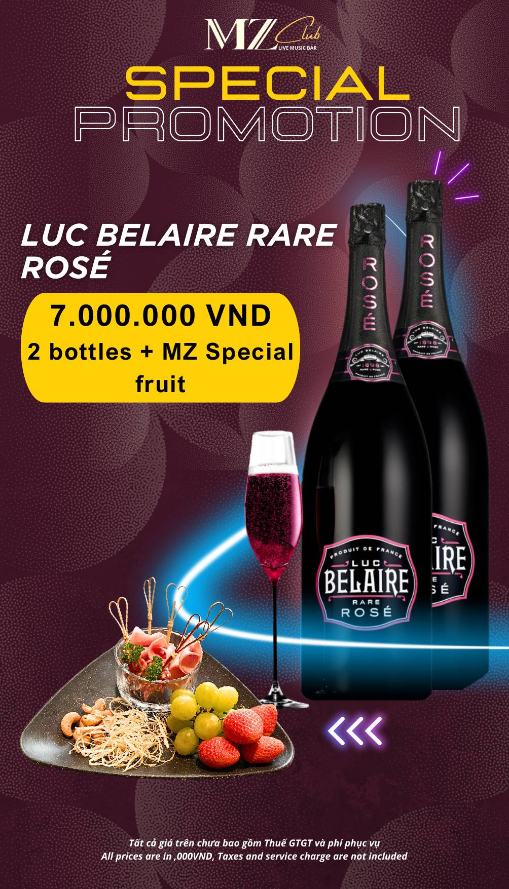 Set Menu MZ Club 56 Bùi Thị Xuân Quận 1