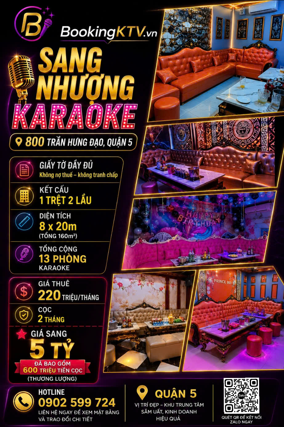 Sang Quán KTV Karaoke 800 Trần Hưng Đạo Quận 5