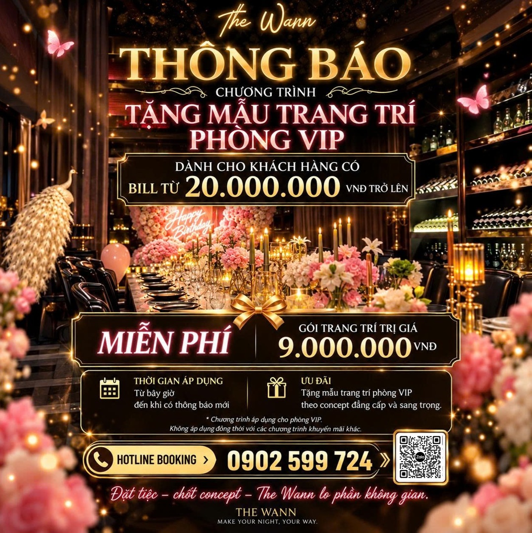 Đặt Tiệc Sinh Nhật Ưu Đãi tại The Wann