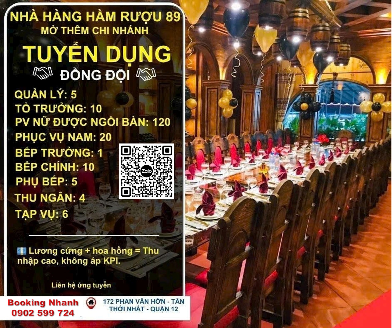 Tuyển Dụng Nhà Hàng 89 - 172 phan văn hớn quận 12