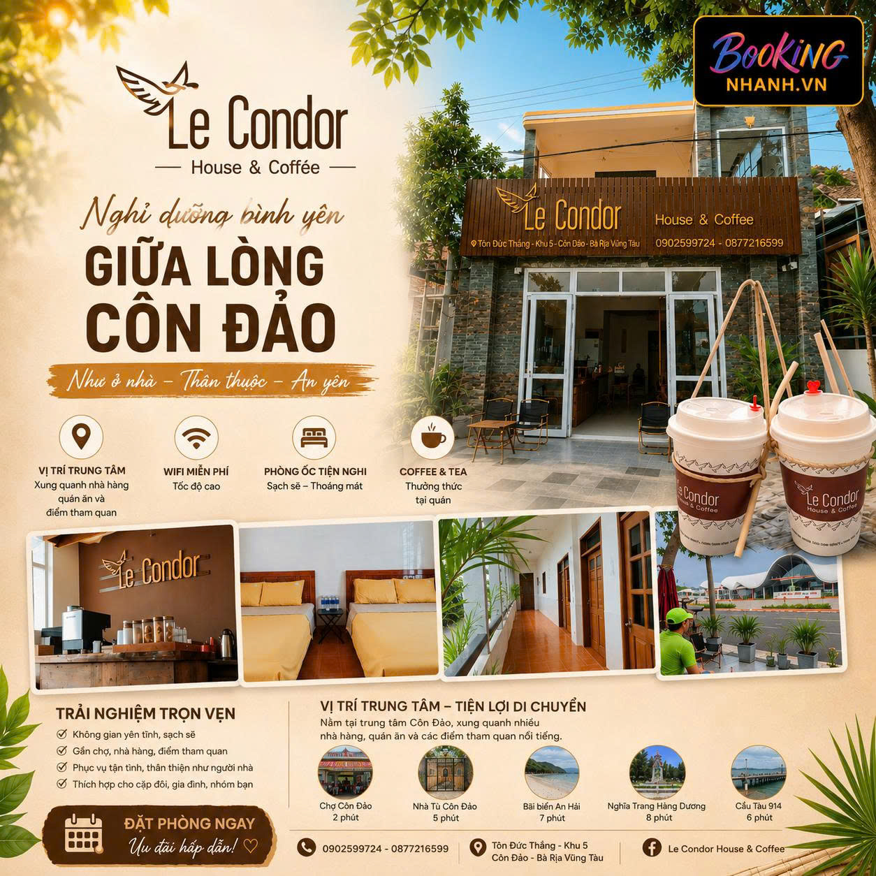 Le Condor Homestay & Coffee – Thuê Phòng Nhanh Giá Tốt tại Côn Đảo