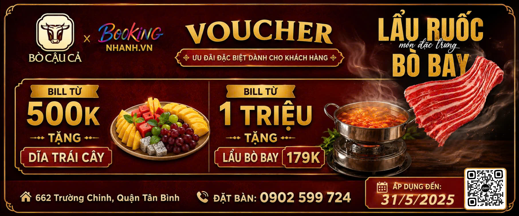 Voucher Bò Cậu Cả - 662 Trường Chinh Quận Tân Bình