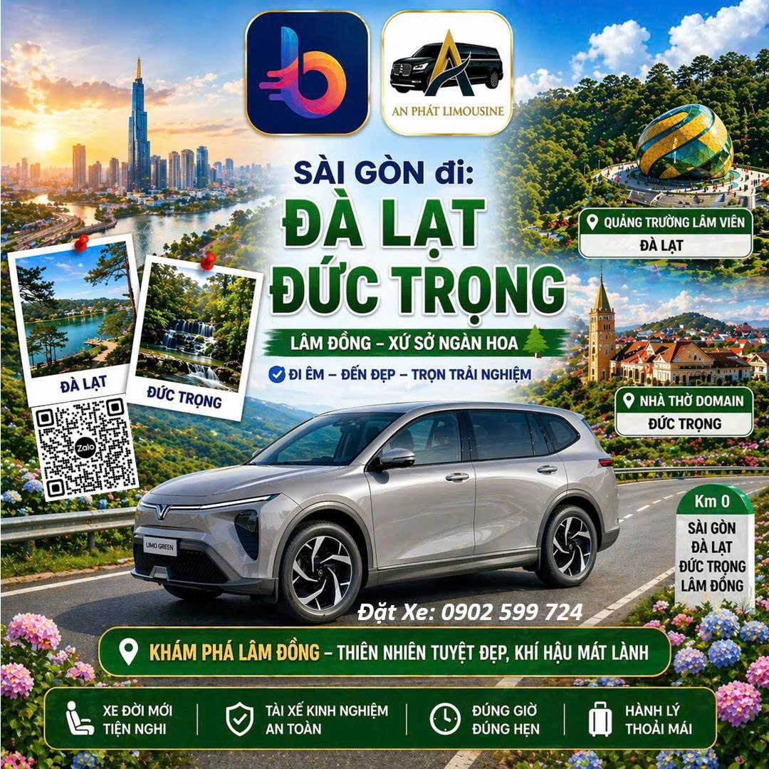 Đặt Xe Nhanh - Sài Gòn - TP Đà Lạt - Đức Trọng - Lâm Đồng