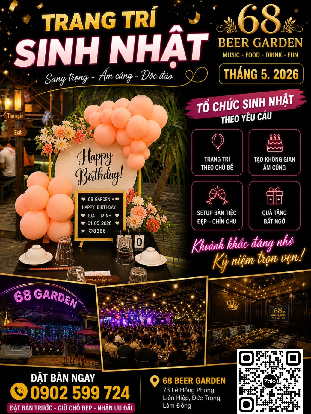 68 Beer Garden - 73 Lê Hồng Phong - Đức Trọng Lâm Đồng