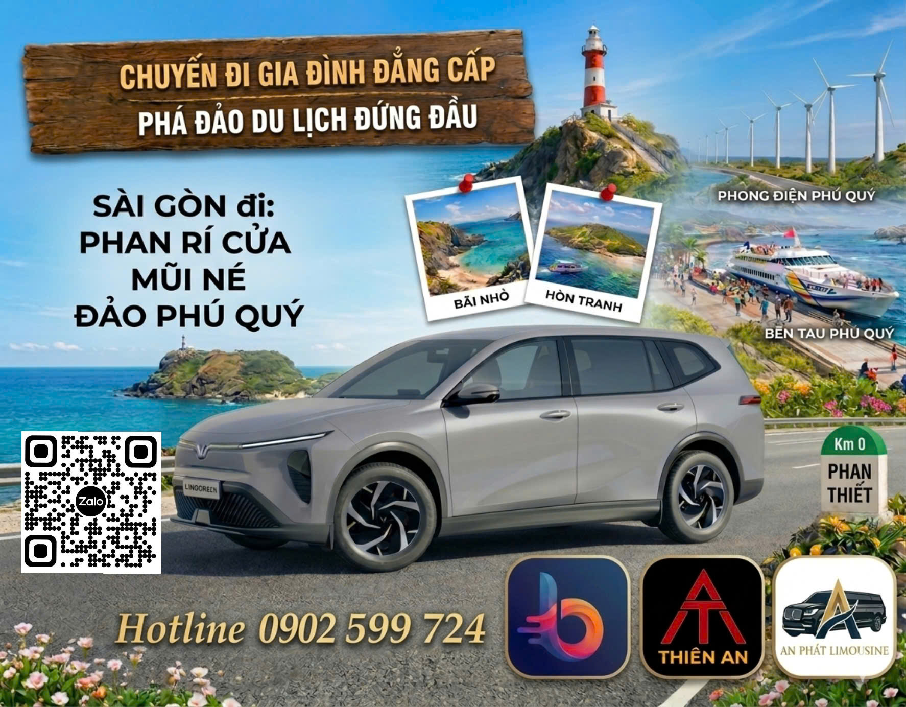 Vinfast Limo Phan Thiết - Mũi Né - Phan Rí Cửa - Đảo Phú Quý
