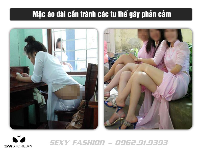 Mặc áo dài cần tránh tư thế gây phản cảm