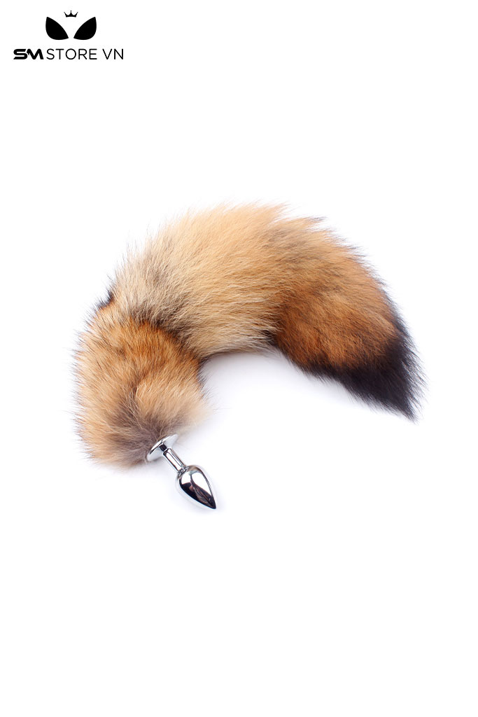 SMT286 - butt plug đuôi cáo lông xù màu nâu dài 40cm