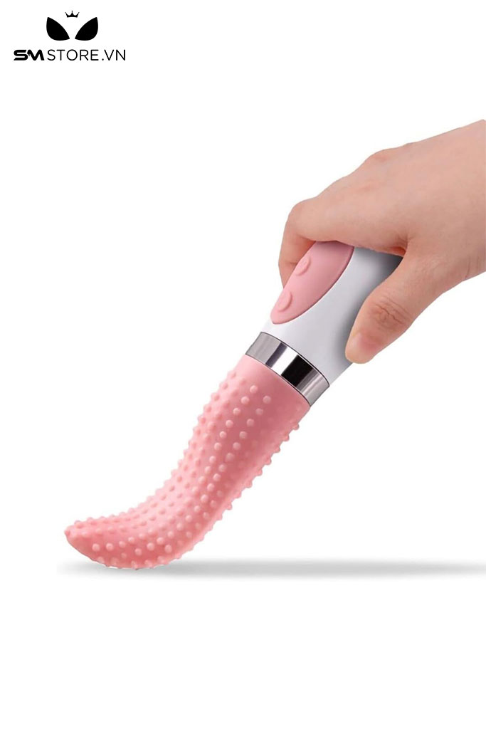 SMT513 - Luỡi rung silicon có gai màu hồng sạc pin tiện lợi