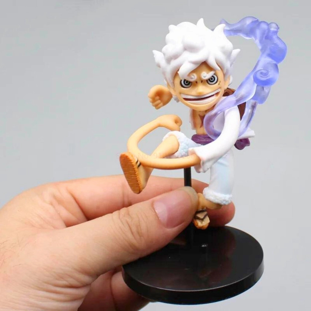 Mô Hình OnePiece 6 trạng thái Luffy gear 5 Chibi - Cao 10cm - nặng 250Gram