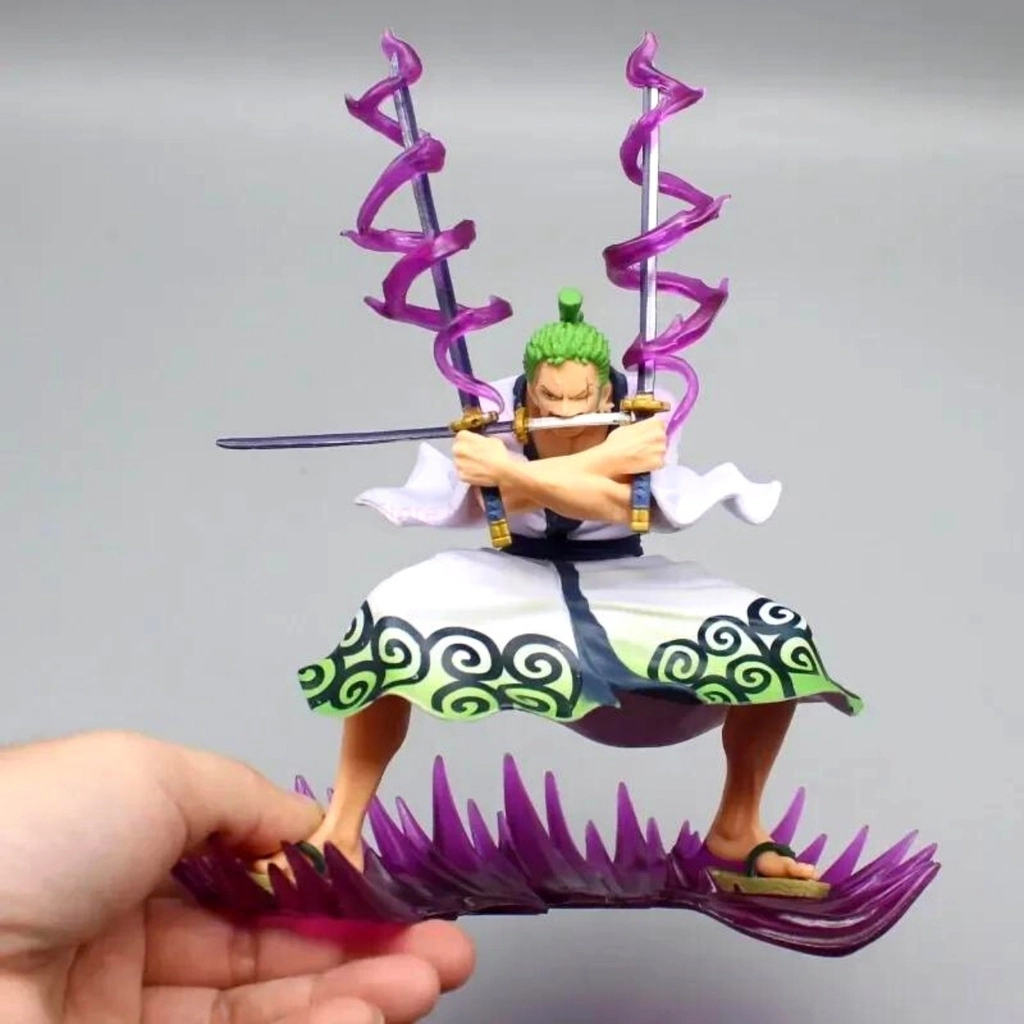 Mô Hình OnePiece Zoro wano Tam kiếm - Cao 18cm - nặng 270Gram - Phụ kiện : Đế + 3 Kiếm + 2 Haki - Figure OnePiece