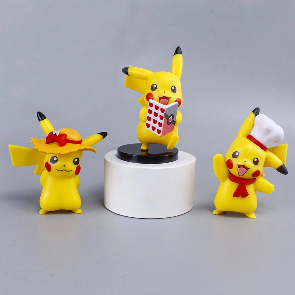 Mô Hình POKEMON Bộ 6 Pikachu siêu dễ thương- Cao 8cm - nặng 260gram - Figure POKEMON