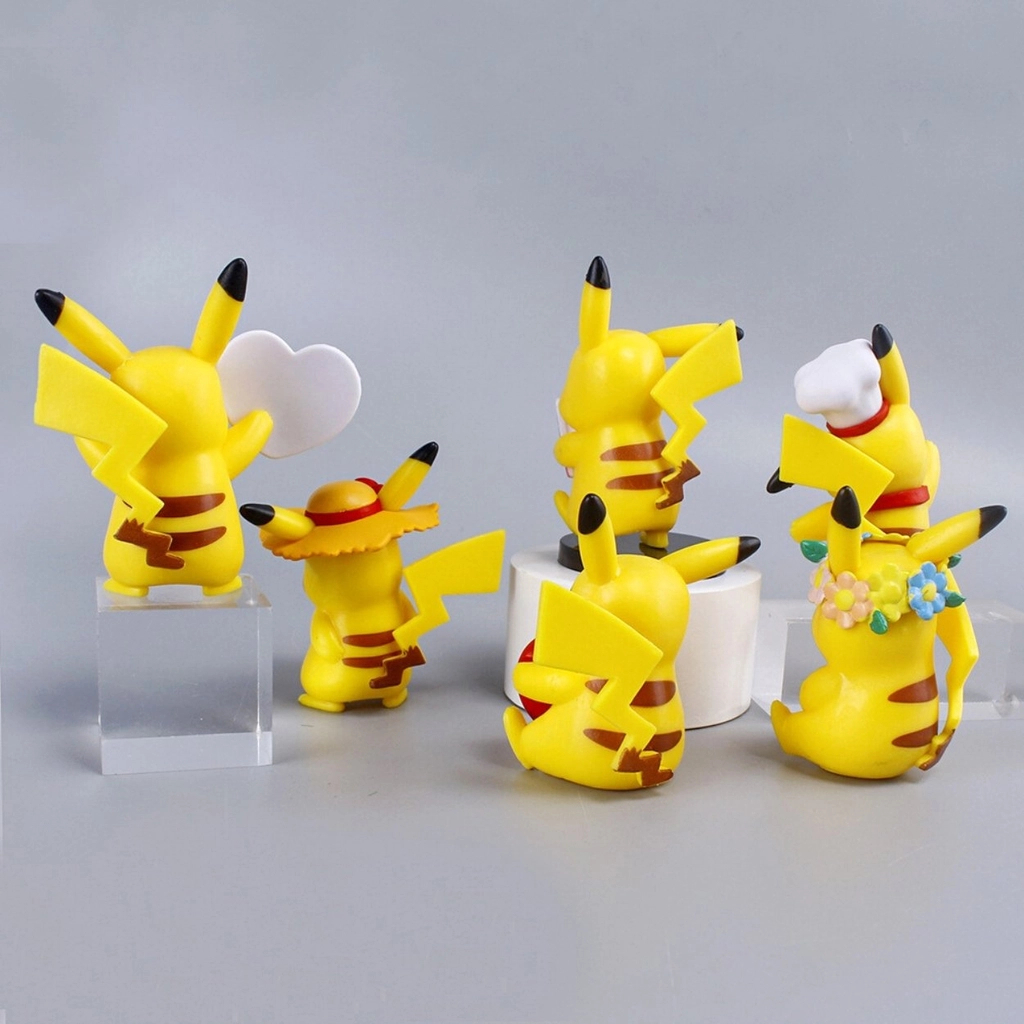 Mô Hình POKEMON Bộ 6 Pikachu siêu dễ thương- Cao 8cm - nặng 260gram - Figure POKEMON