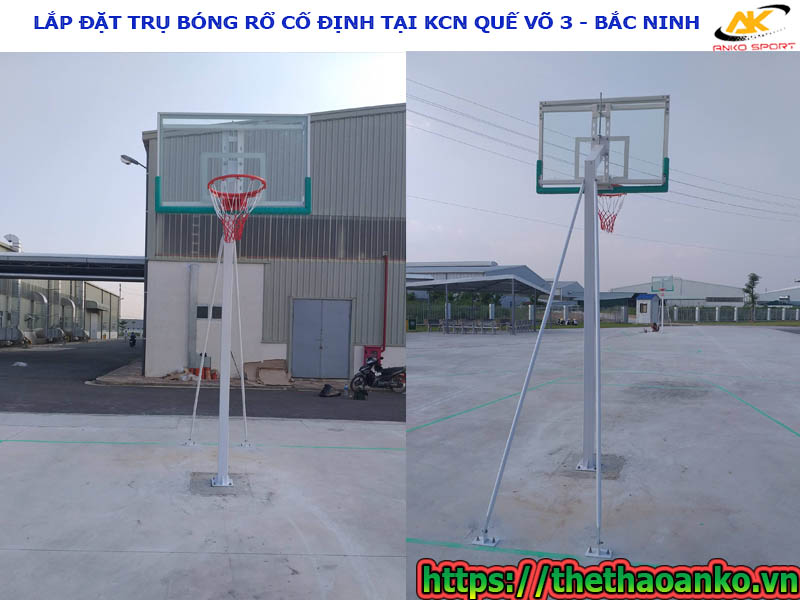 Dự án lắp đặt trụ bóng rổ cố định tại khu công nghiệp Quế võ 3, Bắc Ninh