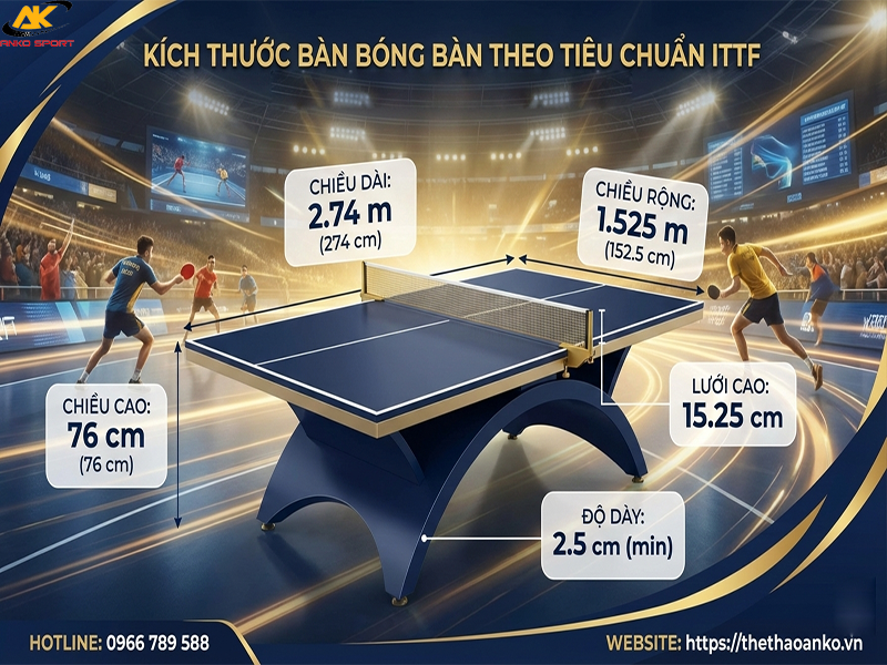 Kích Thước Bàn Bóng Bàn Theo Tiêu Chuẩn ITTF: Chuẩn Quốc Tế Cho Mọi Giải Đấu