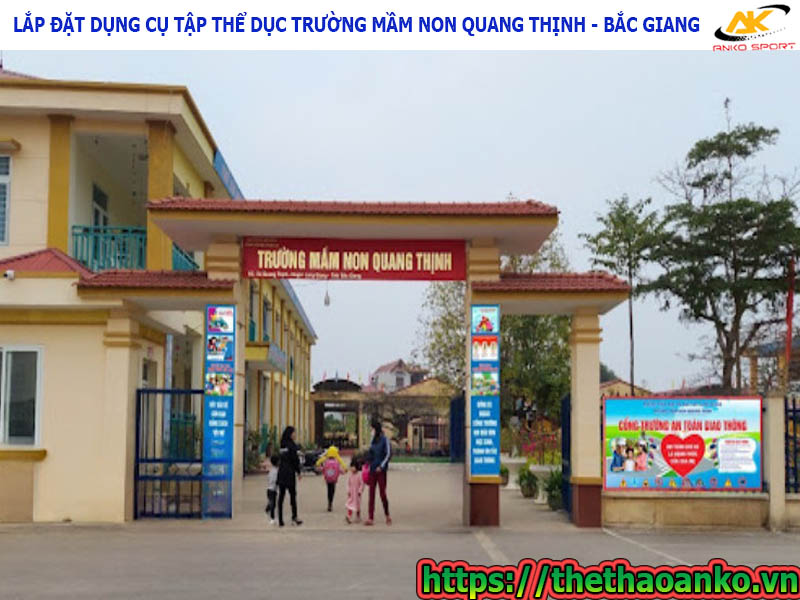 Thi công dụng cụ tập thể dục trường mầm non Quang thịnh, Bắc Giang