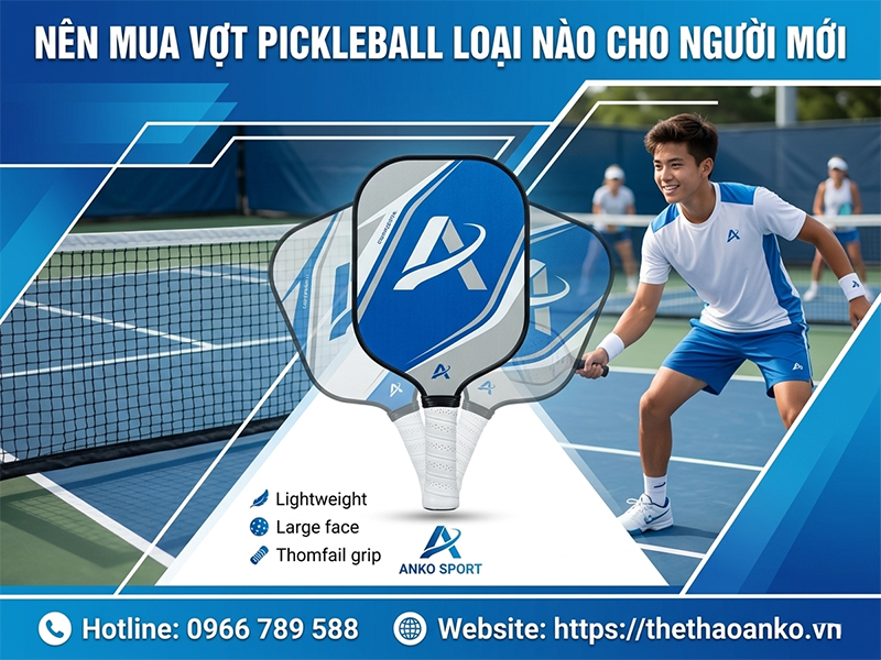 Nên mua vợt pickleball loại nào cho người mới?
