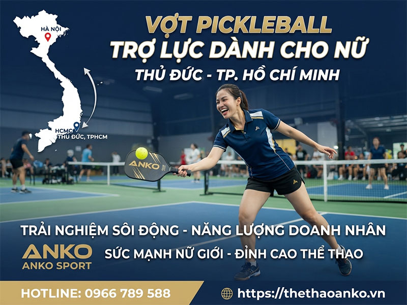 Vợt pickleball trợ lực cho nữ tại TPHCM