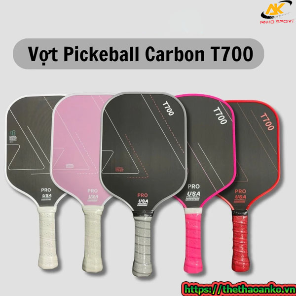 Vợt Pickleball Carbon T700 (Loại 1) – Mặt Vợt Phủ Carbon, Siêu Nhẹ, Mặt Nhám Bám Bóng