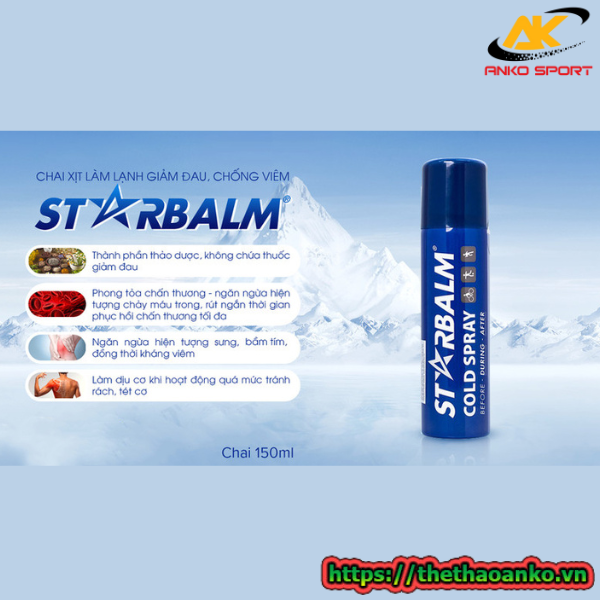 Chai xịt lạnh Starbalm Cold Spray giảm đau, chống viêm (150ml)