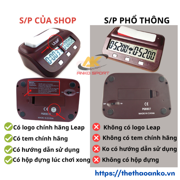 Đồng hồ thi đấu cờ vua, cờ tướng PQ9907S