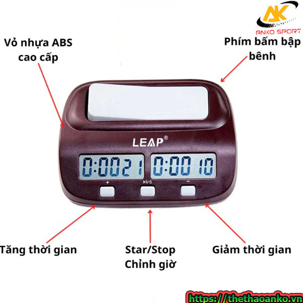 Đồng hồ cờ vua, đồng hồ bấm giờ cờ vua có tính năng delay, bonus chính hãng Leap PQ9907S