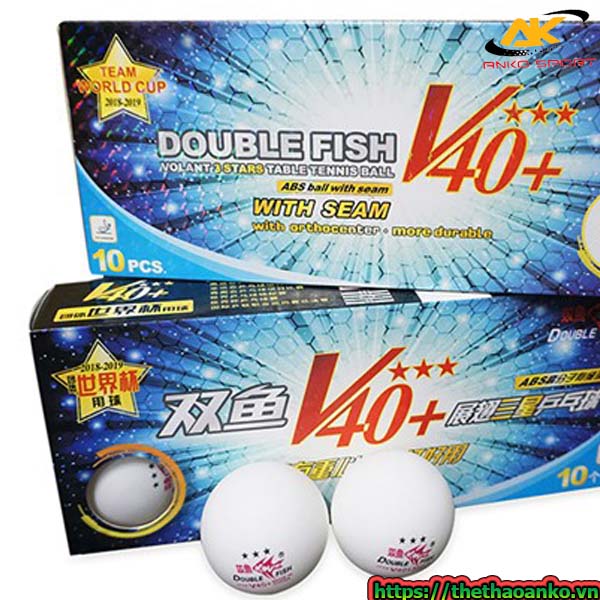 Quả bóng bàn Double Fish V40+ 3 sao 10q/hộp