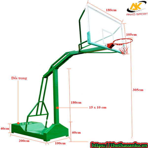 Trụ bóng rổ di động thi đấu T501