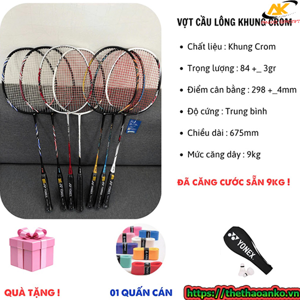 Vợt cầu lông khung Crom