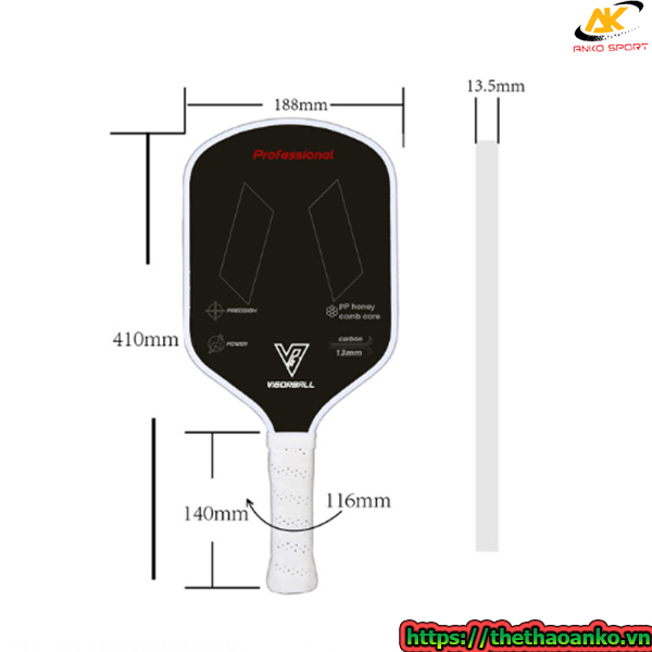 Vợt Pickleball AMASPORT 3k Carbon đạt tiêu chuẩn của USAPA, có độ bền cao, phù hợp với nhiều đối tượng chơi