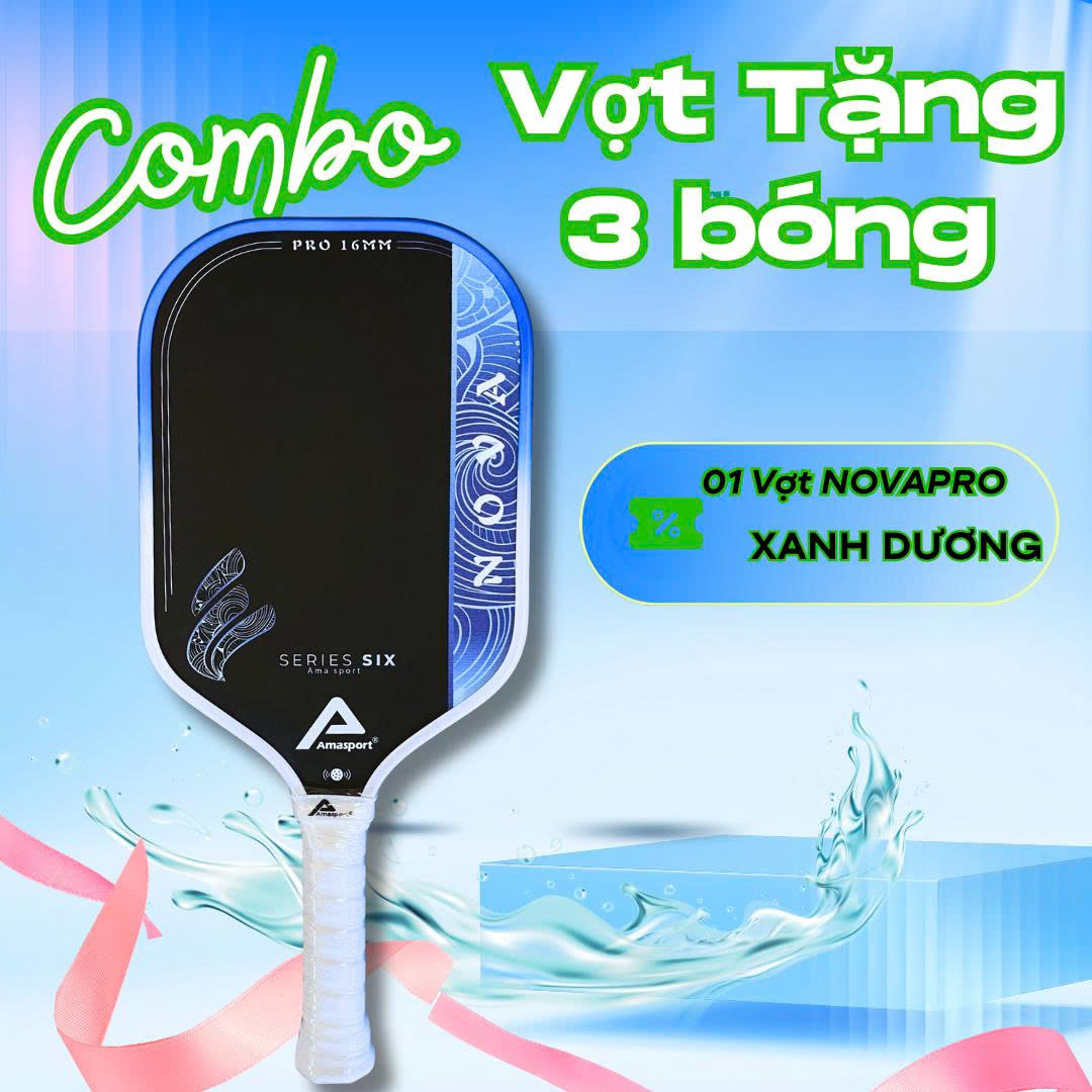 Combo vợt pickleball AMA SPORT NOVA PRO - 16mm
