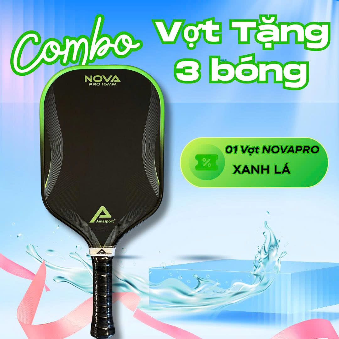 Combo vợt pickleball AMA SPORT NOVA PRO - 16mm