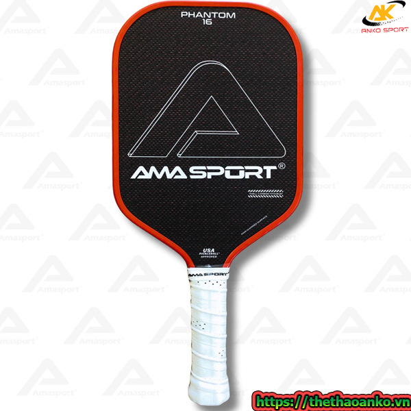 Vợt pickleball AMA SPORT - PHANTOM PA0 15 - 16mm, mặt vợt độ nhám cao tăng ma sát
