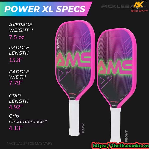 Vợt Pickleball AMA Proton Power XL (215GR) - Pink