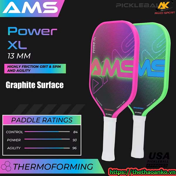 Vợt Pickleball AMA Proton Power XL (215GR) - Pink