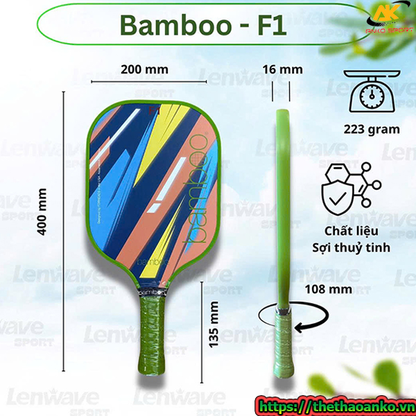 Vợt pickleball Paddale Bamboo F1 12mm chính hãng
