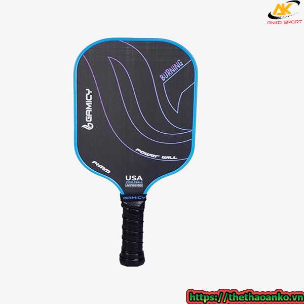 Vợt Pickleball Gamicy Burning T300 14mm - Viền màu xanh