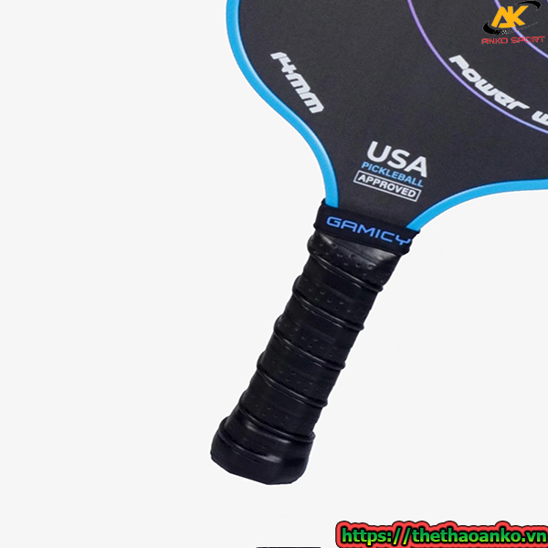 Vợt Pickleball Gamicy Burning T300 14mm - Viền màu xanh