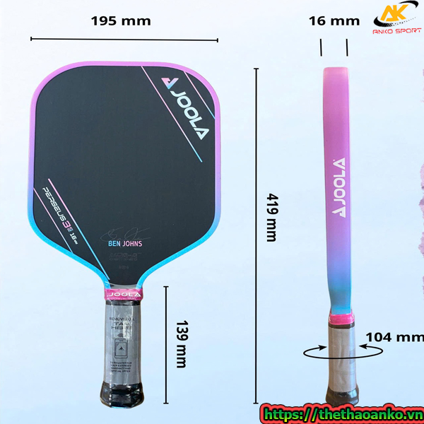 VỢT PICKLEBALL JOOLA BEN JOHNS PERSEUS 3S 16MM