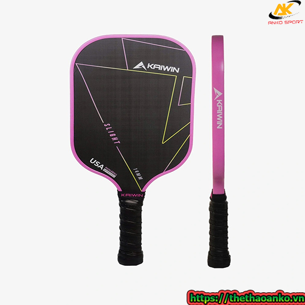 Vợt Pickleball Kaiwin Slight T700 14mm - Viền Màu Hồng